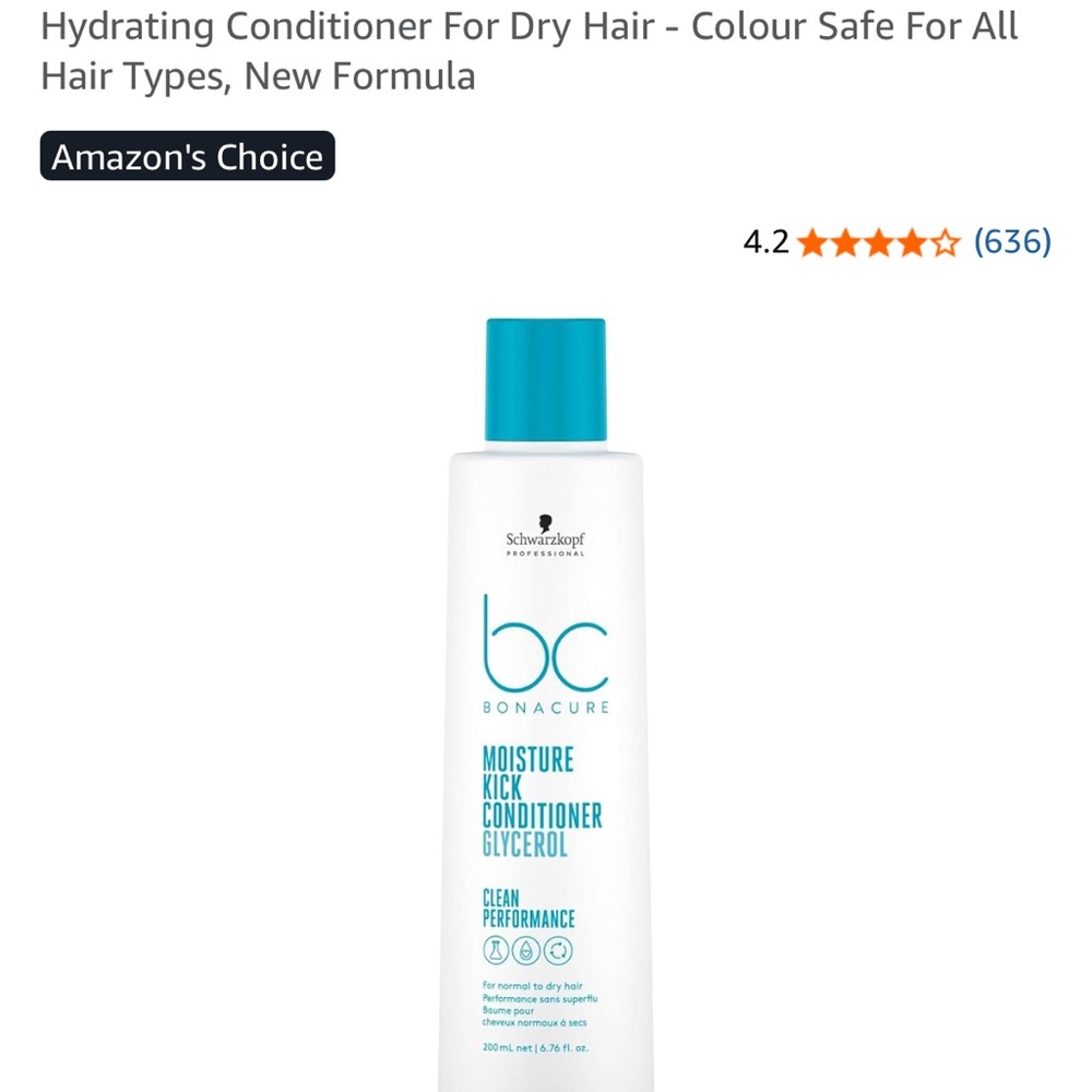 Schwarzkopf BC Bonacure Moisture Kick Conditioner - White and Blue